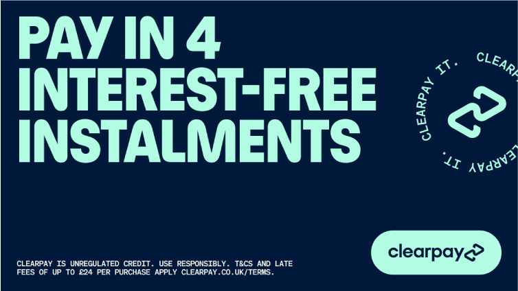 Pay in 4 interest-free instalments with Clearpay