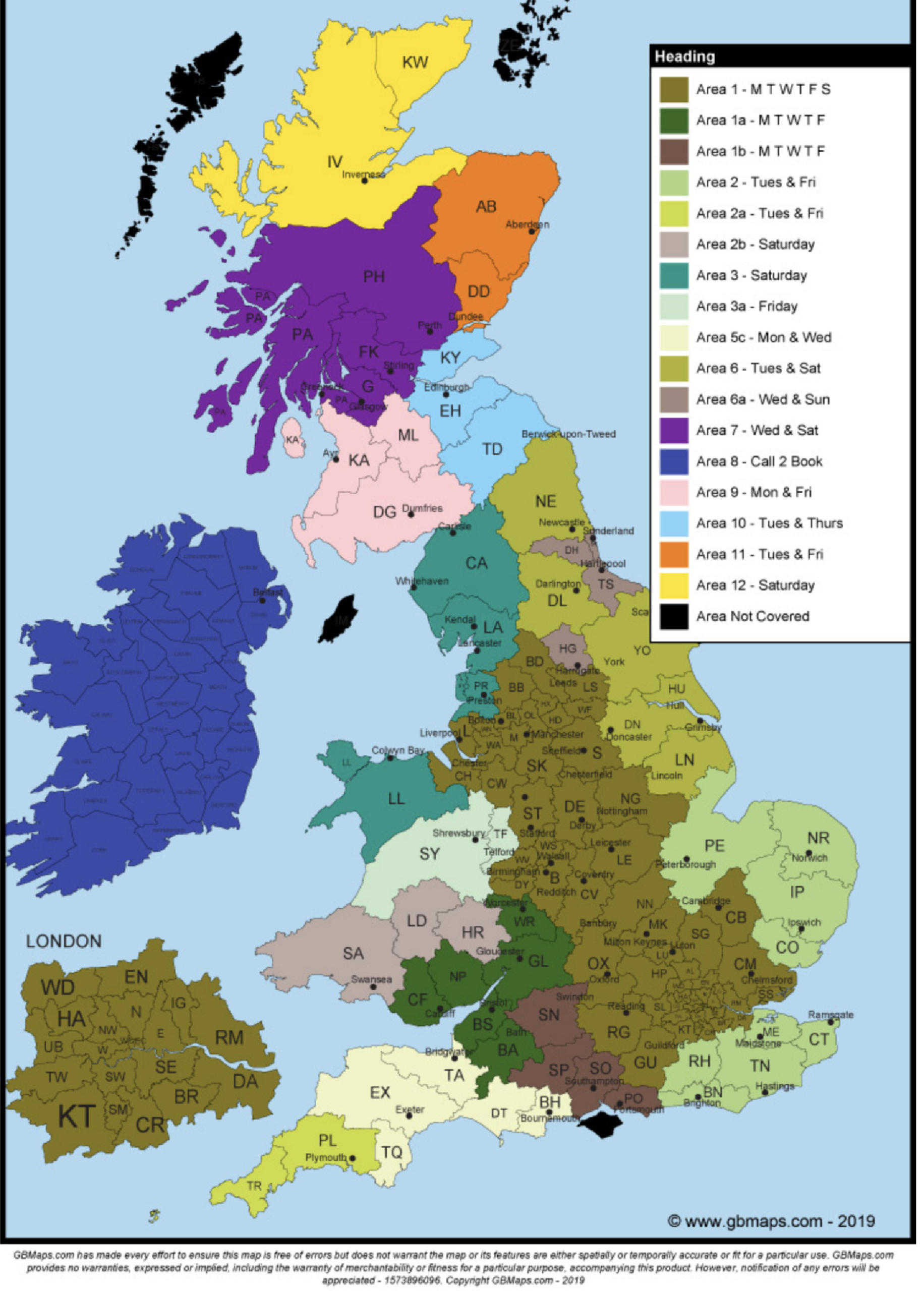 UK nationwide delivery map