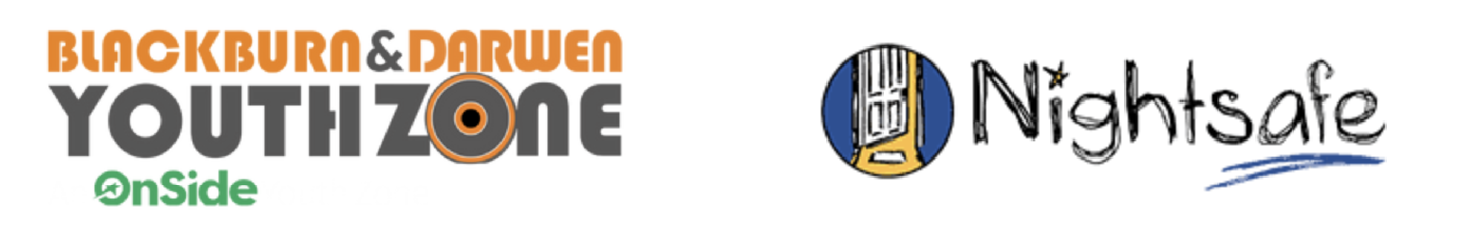 Blackburn and Darwen Youth Zone and Nightsafe logos